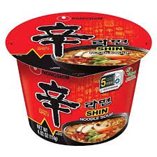 Shin cup noodles spicy flavor packaging