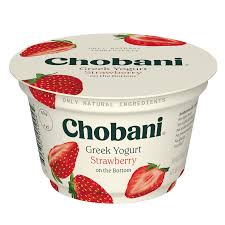 Chobani strawberry Greek yogurt container