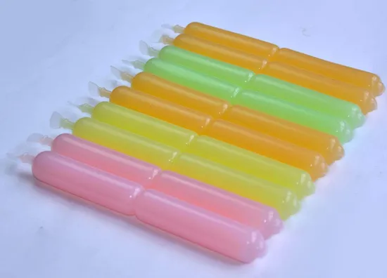 Colorful ice pop tubes in various flavors