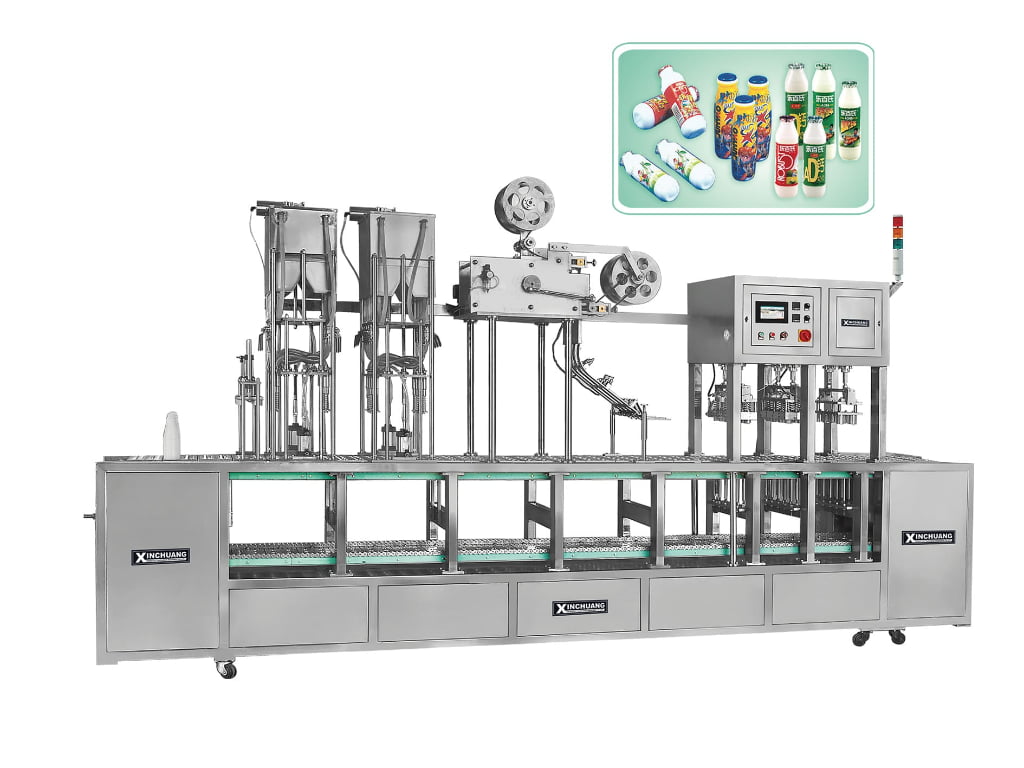 Automatic cup filling and sealing line rendering