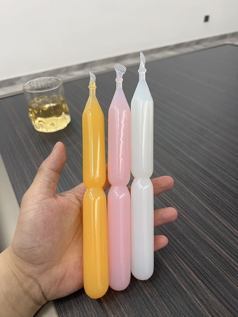 Ice pop tube product samples for production line space and labor planning