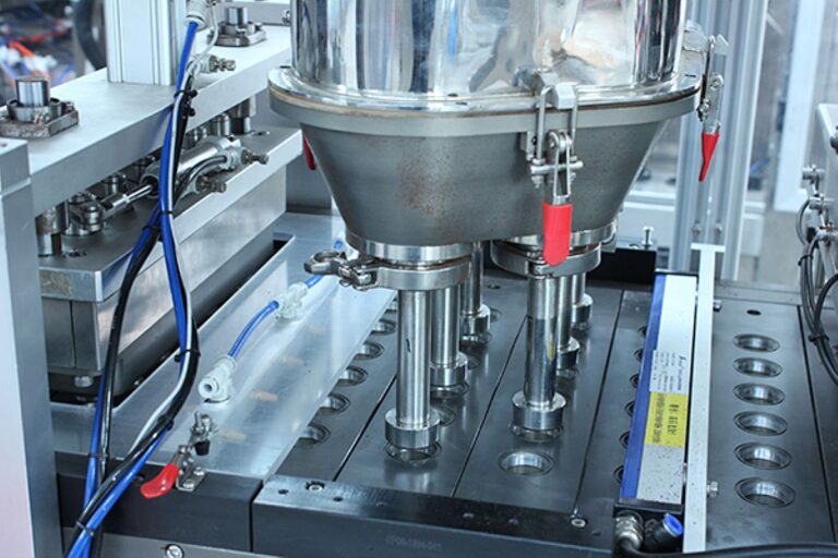 Close-up of industrial machinery for manufacturing processes