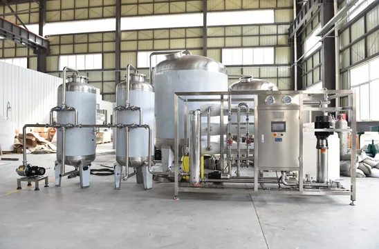 Industrial water treatment system for a beverage factory