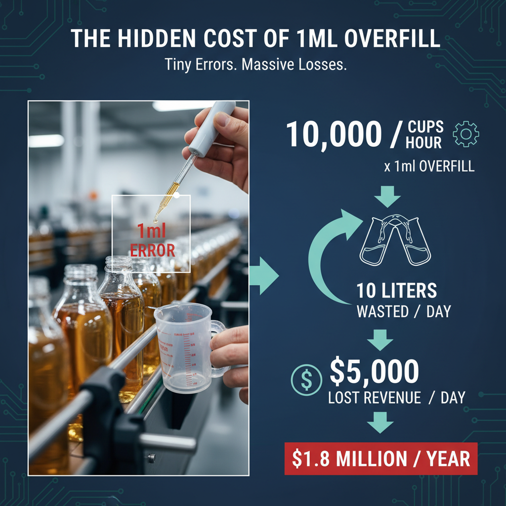 Calculating product waste from small filling errors