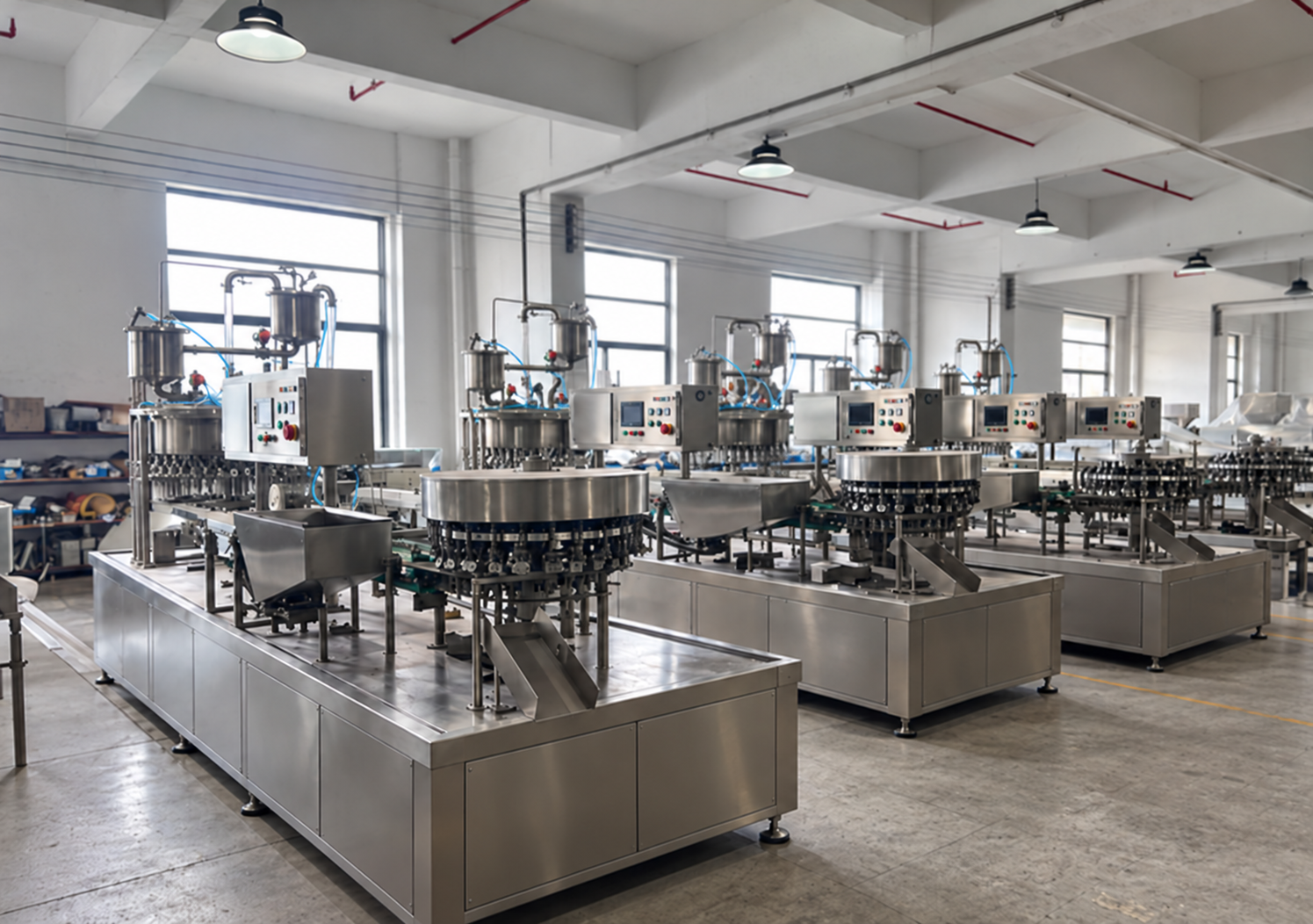 Ice pop production equipment in the workshop